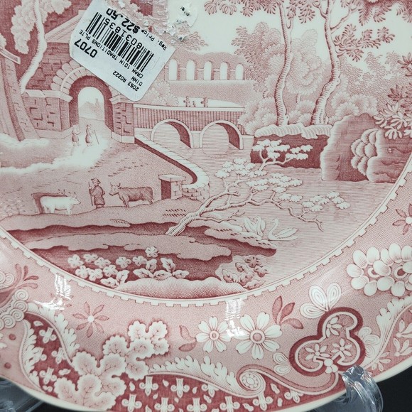 SPODE The Spode Archive Collection CASTLE 10 Inch Plate England Cranberry NWT - Picture 5 of 7